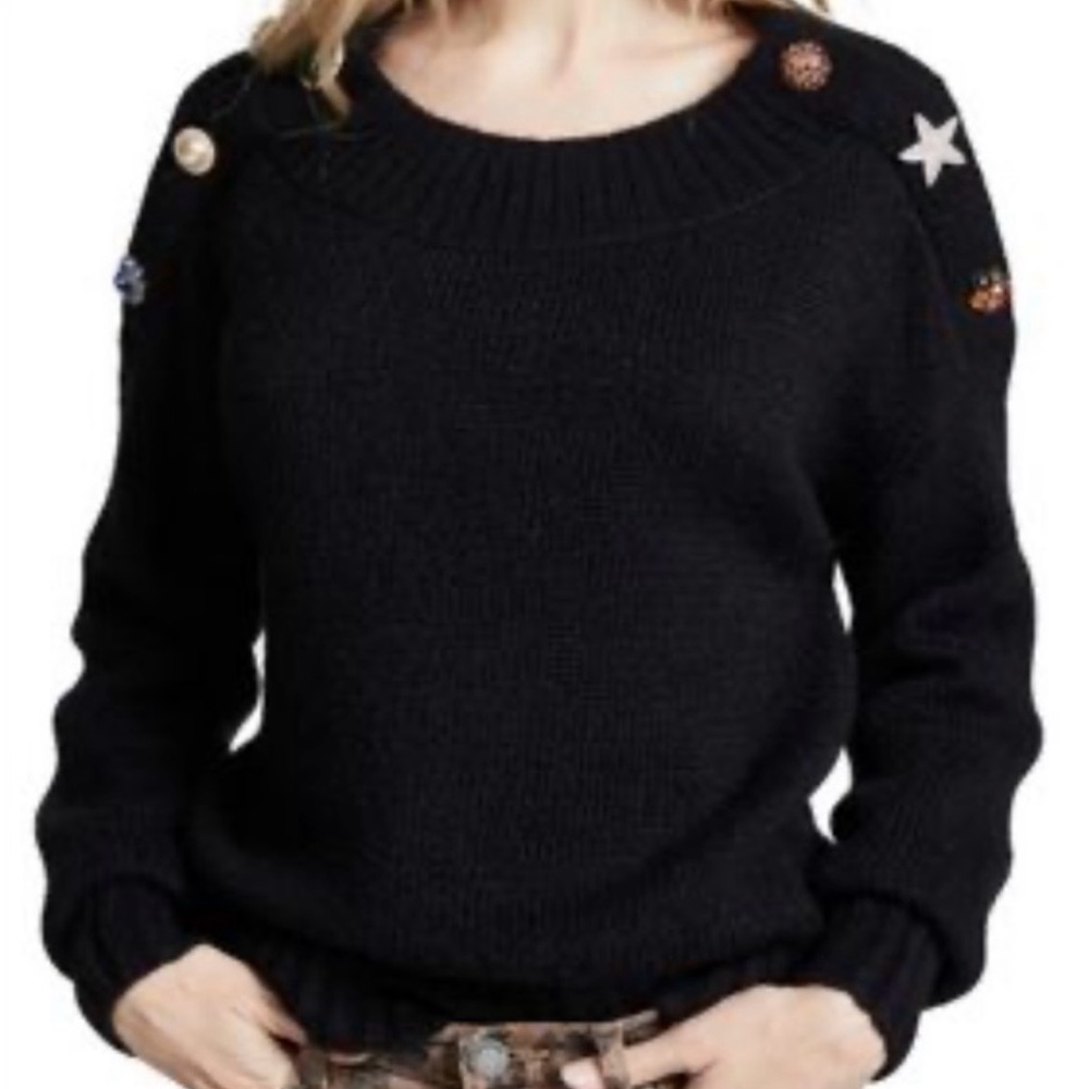 Veronica Beard Black Sweater with Embellishments Size M
